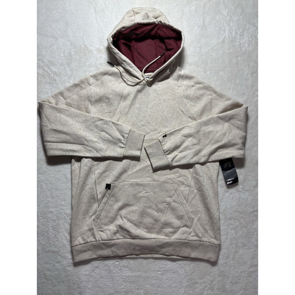 Russell Premium Fleece Tan/Beige RSL CVC Pullover Large Long Sleeve